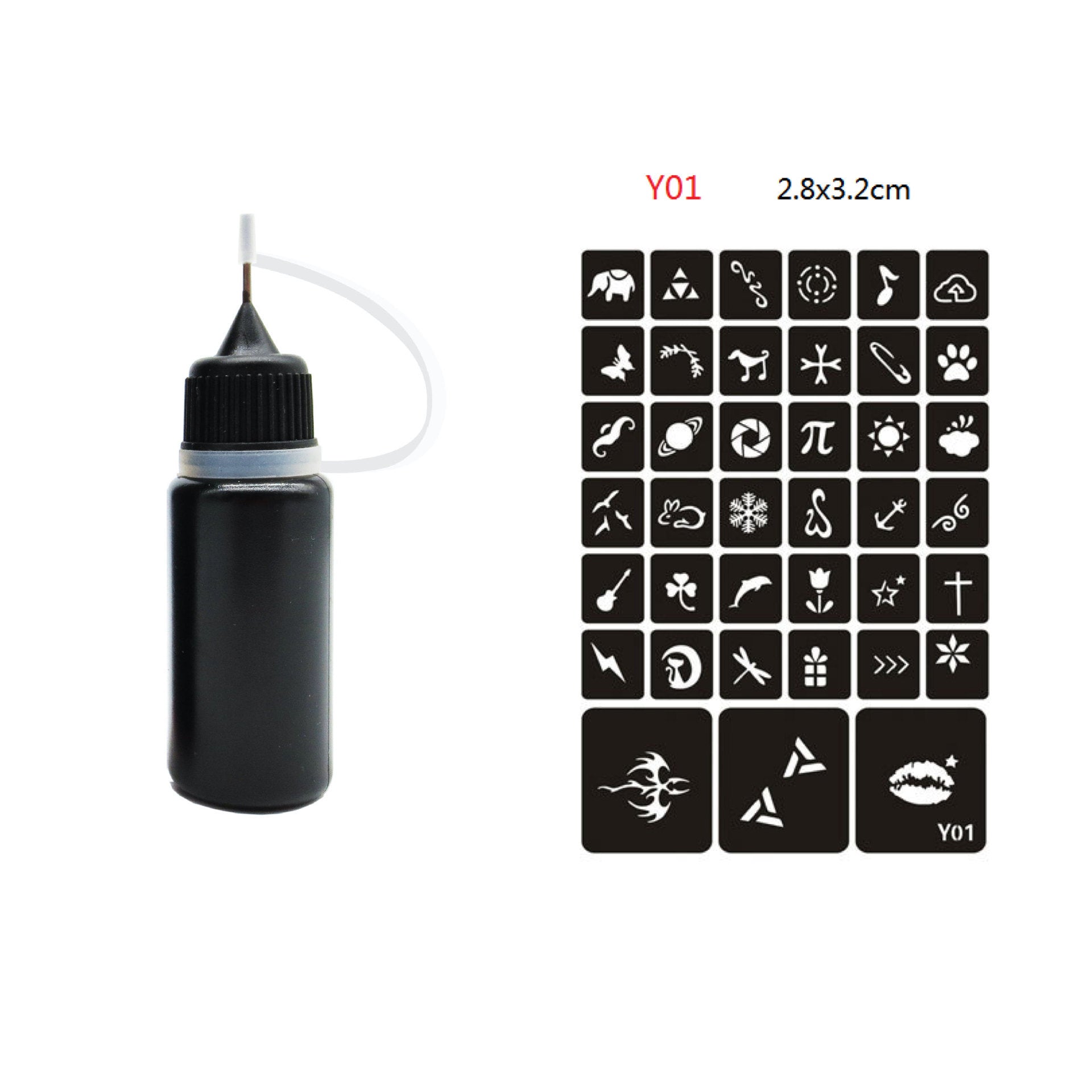 JMT-754058 Temporary Tattoo Stickers with Care Instructions for Easy Application