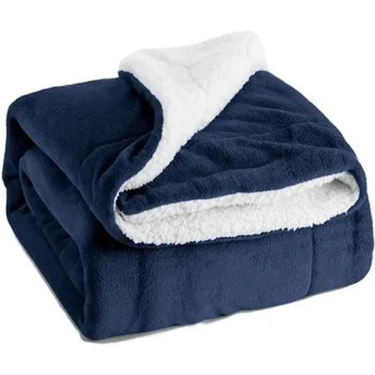 JMT-754826 Luxury Soft Plush Polyester Flannel Fleece Sherpa Throw Blanket