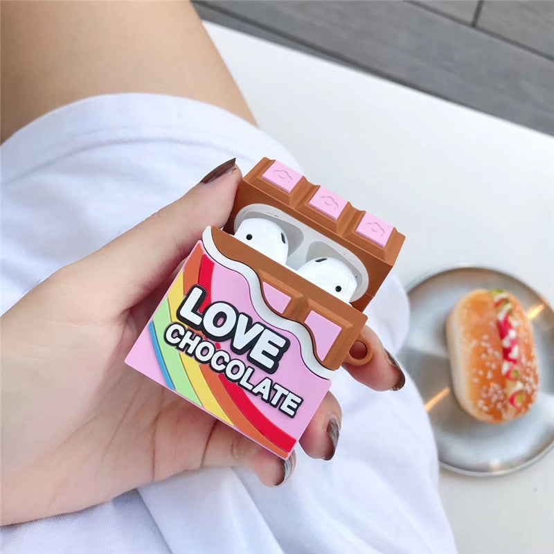 JMT-754890 Rainbow Chocolate Soft Silicone Case for AirPods 1/2 - Cute and Fun Design