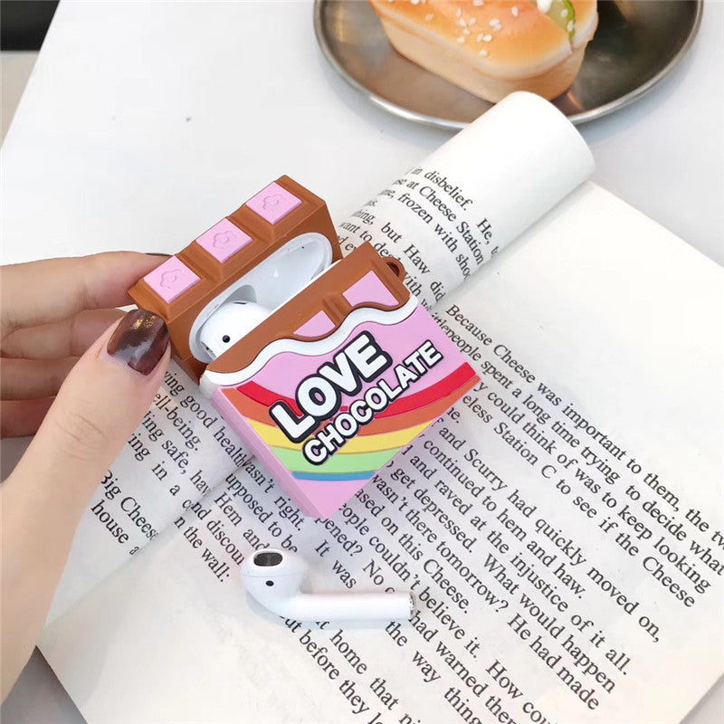 JMT-754890 Rainbow Chocolate Soft Silicone Case for AirPods 1/2 - Cute and Fun Design