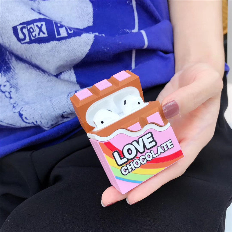 JMT-754890 Rainbow Chocolate Soft Silicone Case for AirPods 1/2 - Cute and Fun Design