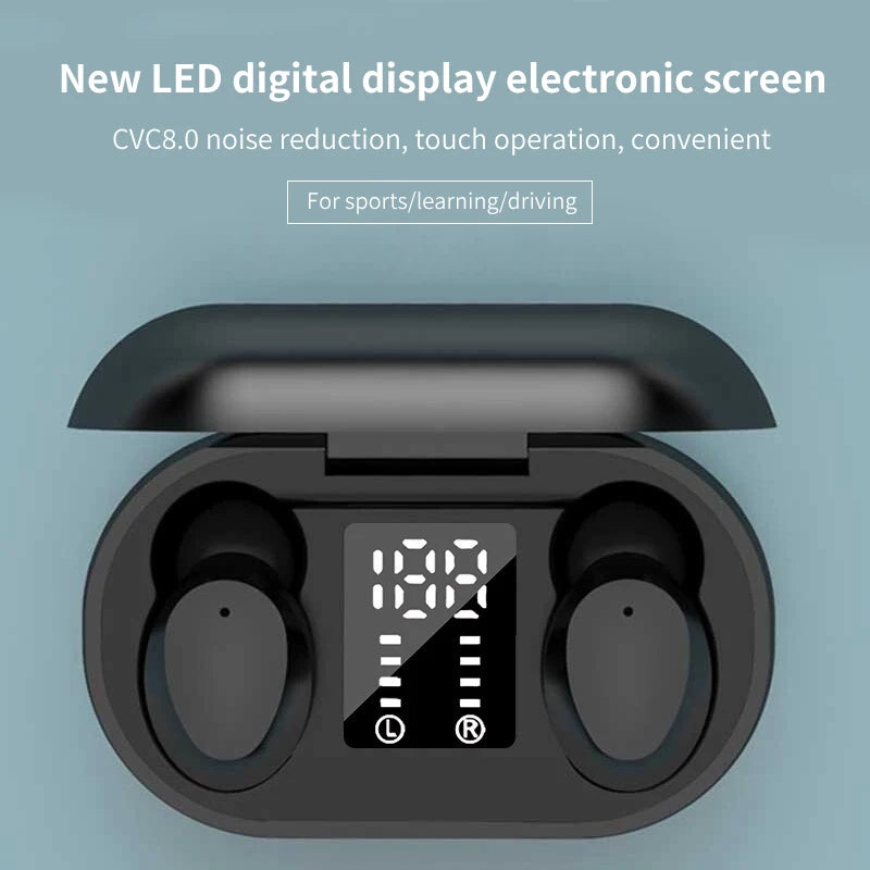 JMT-755082 HD Stereo Wireless Earbuds with Fingerprint Touch and Noise Cancellation for Gaming, Running, and Office Use