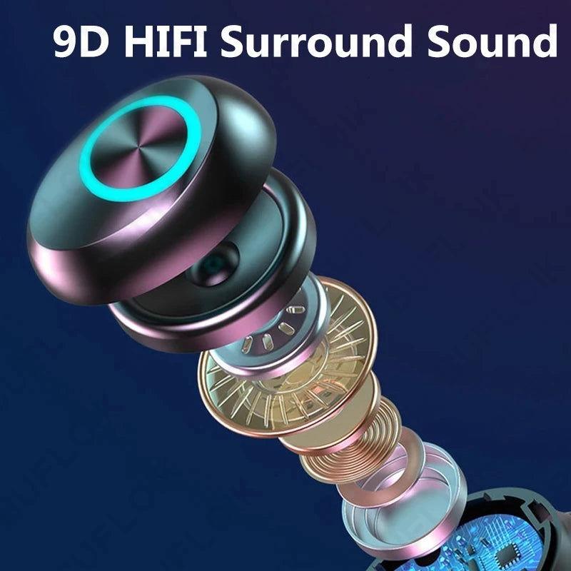 JMT-755082 HD Stereo Wireless Earbuds with Fingerprint Touch and Noise Cancellation for Gaming, Running, and Office Use