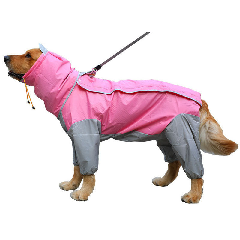 JMT-755530 Waterproof Four-Legged Pet Raincoat for Small to Large Dogs, Easy to Wear, Ideal for Chihuahuas, Pugs, and More