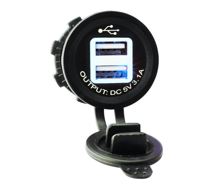 JMT-756234 Waterproof Dual USB Charging Light Pole for Cars and Motorcycles – Red, Blue, Green Options