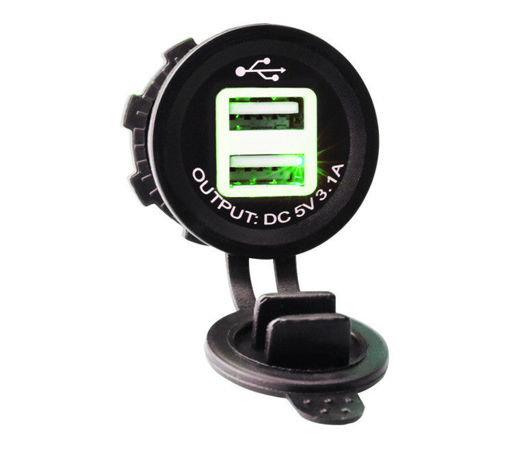 JMT-756234 Waterproof Dual USB Charging Light Pole for Cars and Motorcycles – Red, Blue, Green Options