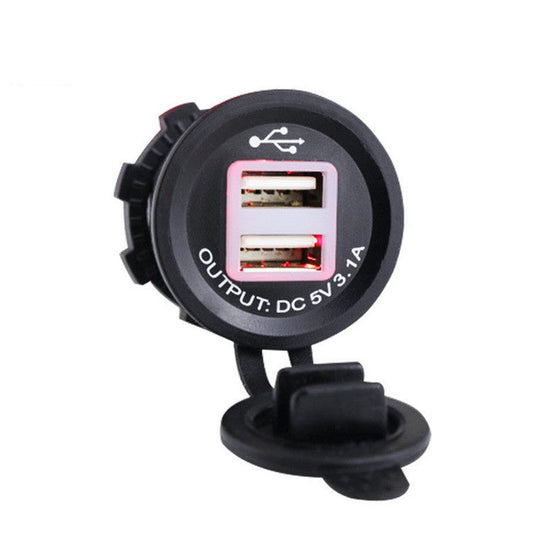 JMT-756234 Waterproof Dual USB Charging Light Pole for Cars and Motorcycles – Red, Blue, Green Options