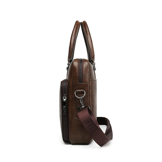 JMT-756874 Men's PU Leather Briefcase Bag for Business and Laptop Use