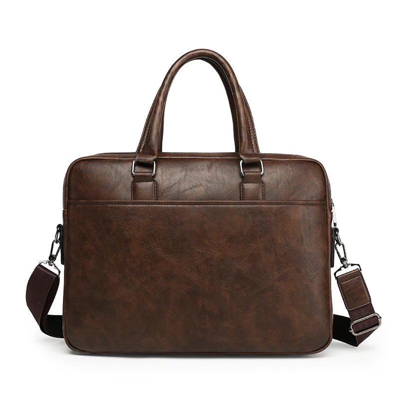 JMT-756874 Men's PU Leather Briefcase Bag for Business and Laptop Use