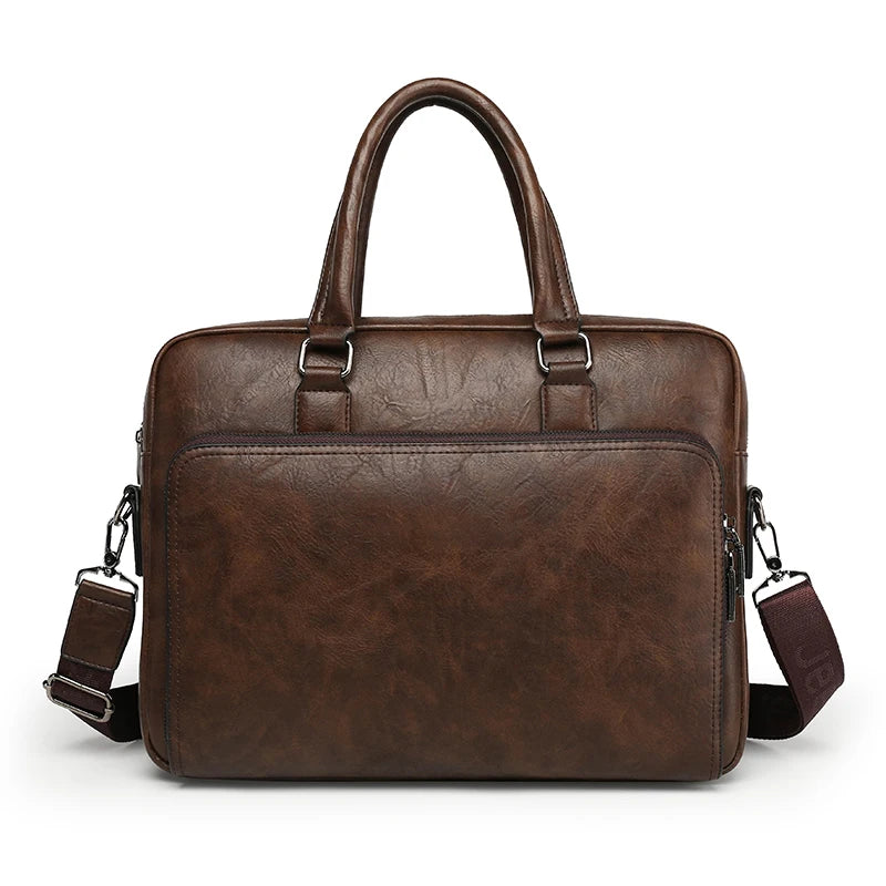 JMT-756874 Men's PU Leather Briefcase Bag for Business and Laptop Use