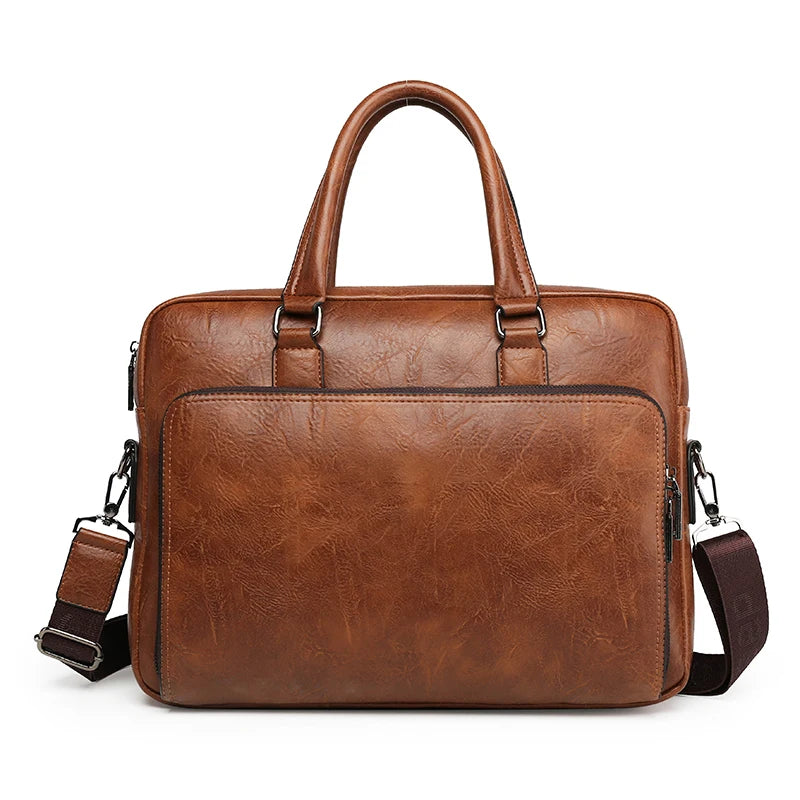 JMT-756874 Men's PU Leather Briefcase Bag for Business and Laptop Use