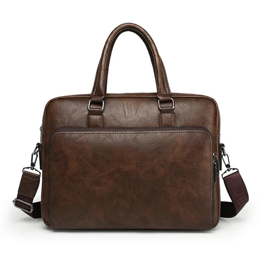 JMT-756874 Men's PU Leather Briefcase Bag for Business and Laptop Use