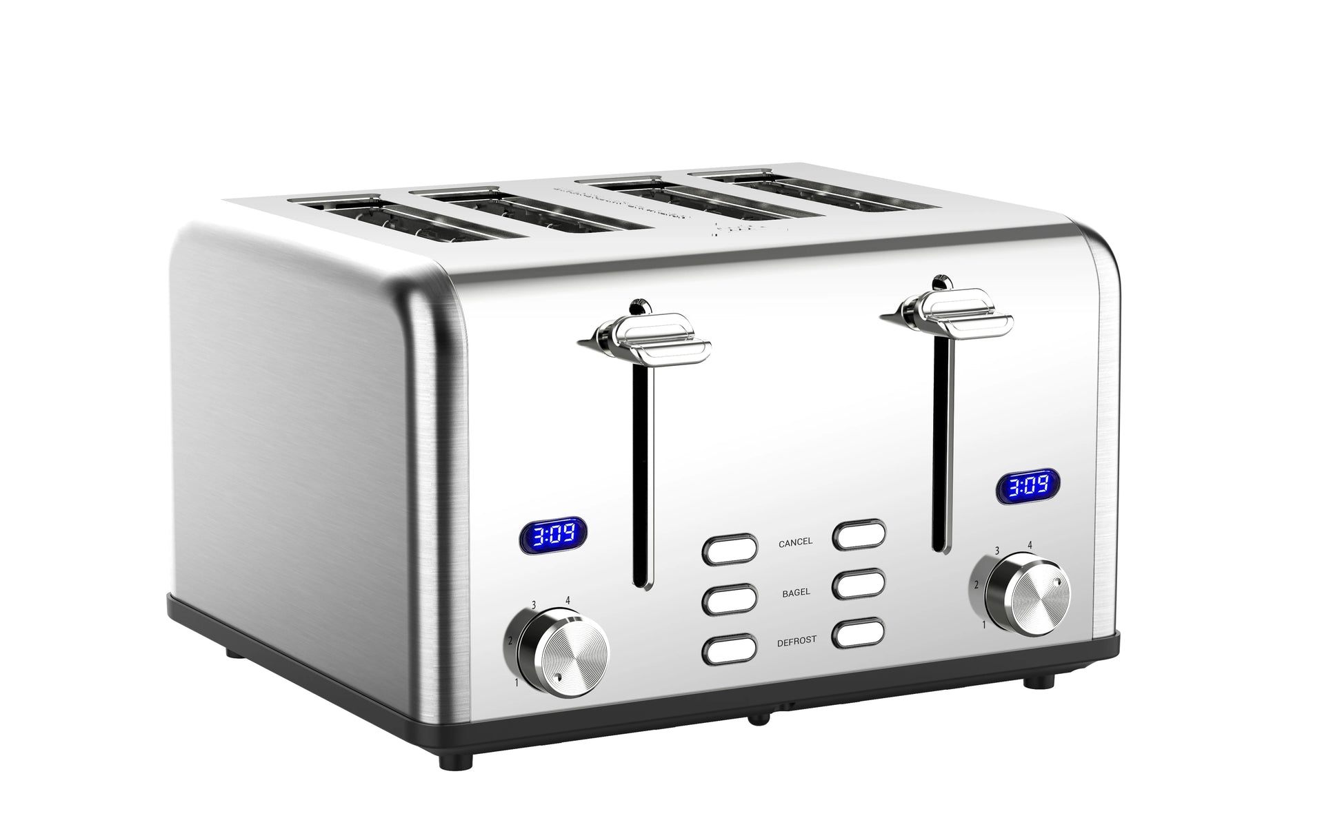 JMT-756874 Stainless Steel 4-Slice Electric Toaster with Digital Control for Versatile Breakfast Preparation