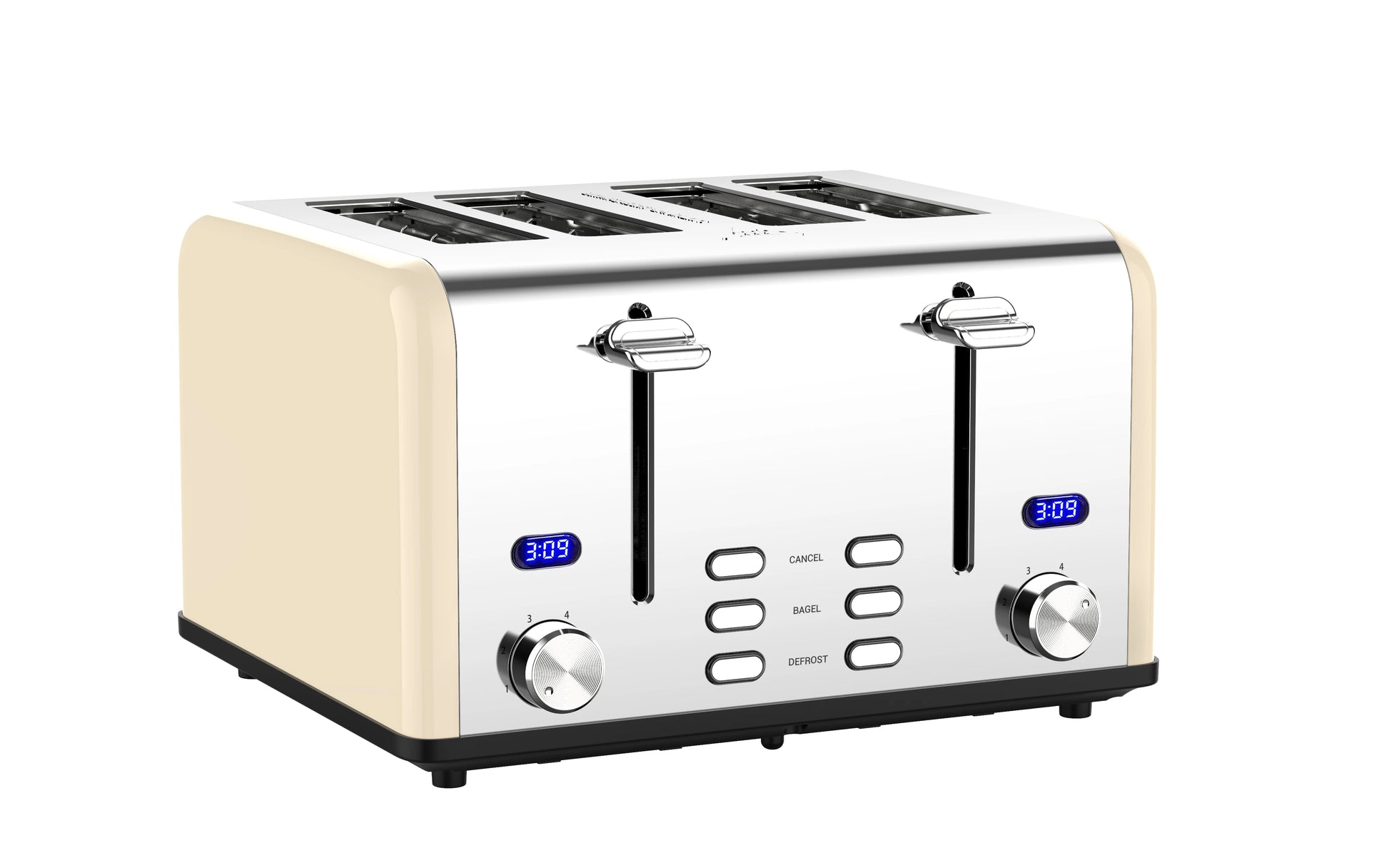 JMT-756874 Stainless Steel 4-Slice Electric Toaster with Digital Control for Versatile Breakfast Preparation