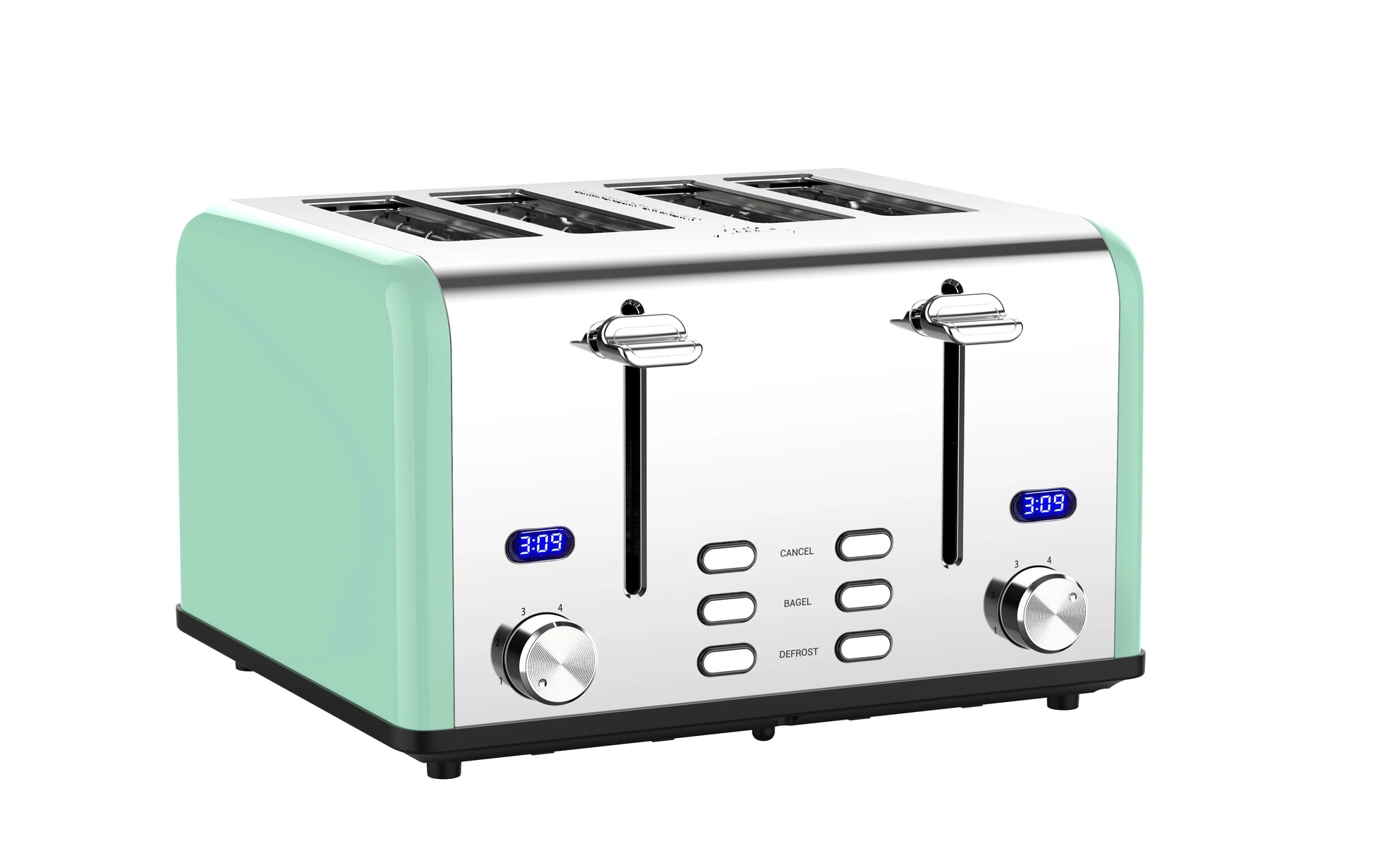 JMT-756874 Stainless Steel 4-Slice Electric Toaster with Digital Control for Versatile Breakfast Preparation