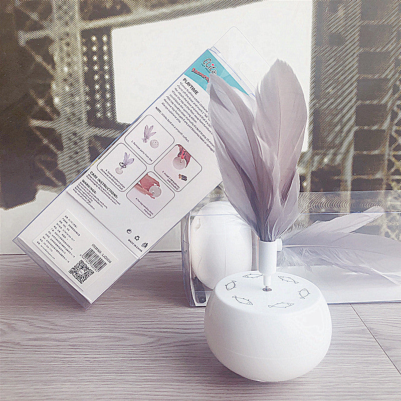 JMT-757194 Electric Cat Toy with Feather Turn Tumbler - Interactive Plastic Design for Playful Pets