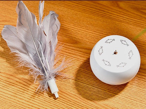 JMT-757194 Electric Cat Toy with Feather Turn Tumbler - Interactive Plastic Design for Playful Pets
