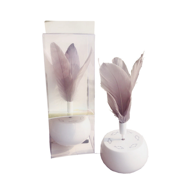 JMT-757194 Electric Cat Toy with Feather Turn Tumbler - Interactive Plastic Design for Playful Pets