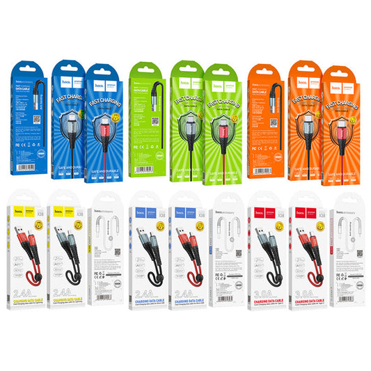JMT-757386 Nylon Braided Fast Charging Data Cable for Apple and Android Devices - 0.25m & 1m Length Options