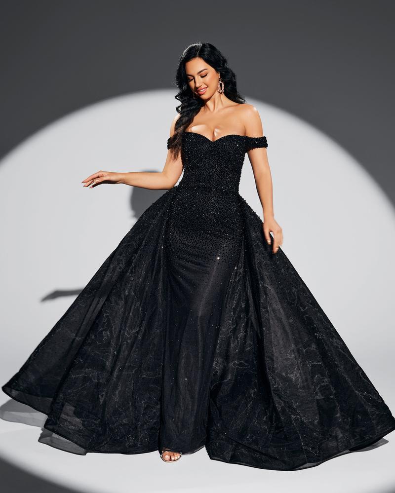 JMT-757450 Elegant Black Evening Gown for Women - Style SH0076