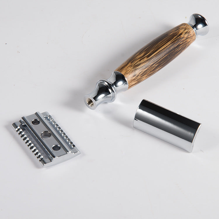 JMT-757450 Natural Bamboo Handle Double Edged Safety Razor for a Smooth Shave
