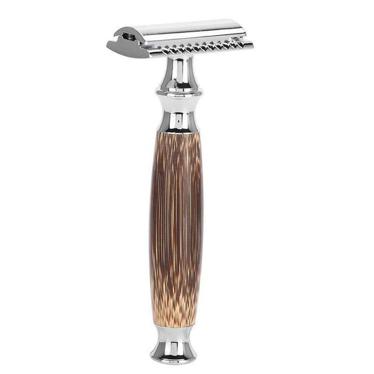 JMT-757450 Natural Bamboo Handle Double Edged Safety Razor for a Smooth Shave
