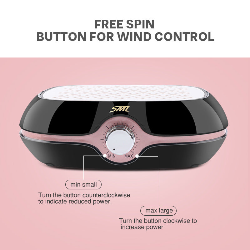 JMT-757514 SML-C2 Nail Vacuum Cleaner with Screw-on Filter - 40W Power, 4500 RPM Wind Speed, ABS Construction