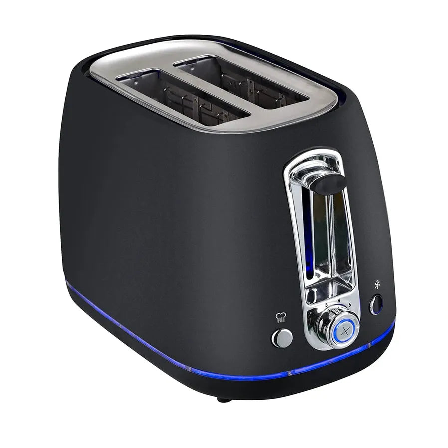 JMT-758026 Custom Logo 304 Stainless Steel Black Toaster with Clear Window