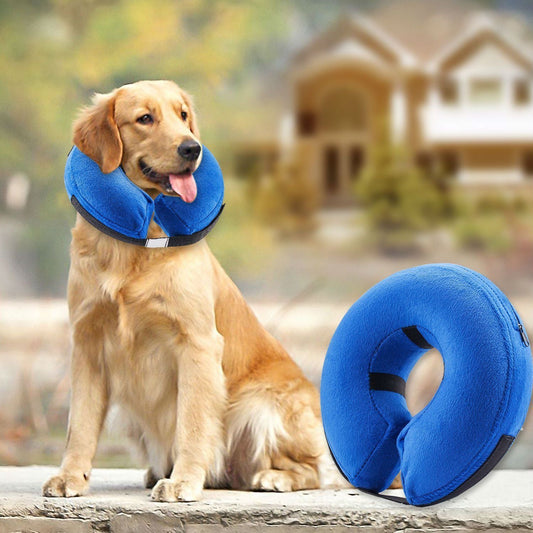 JMT-758026 Inflatable Protective Collar for Dogs and Cats - Adjustable Soft Fabric with Sizes S to XL