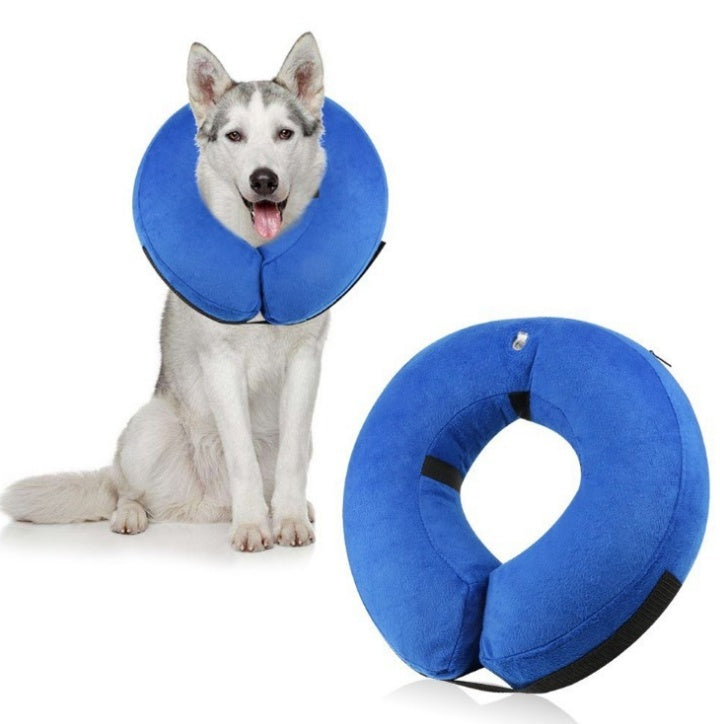 JMT-758026 Inflatable Protective Collar for Dogs and Cats - Adjustable Soft Fabric with Sizes S to XL