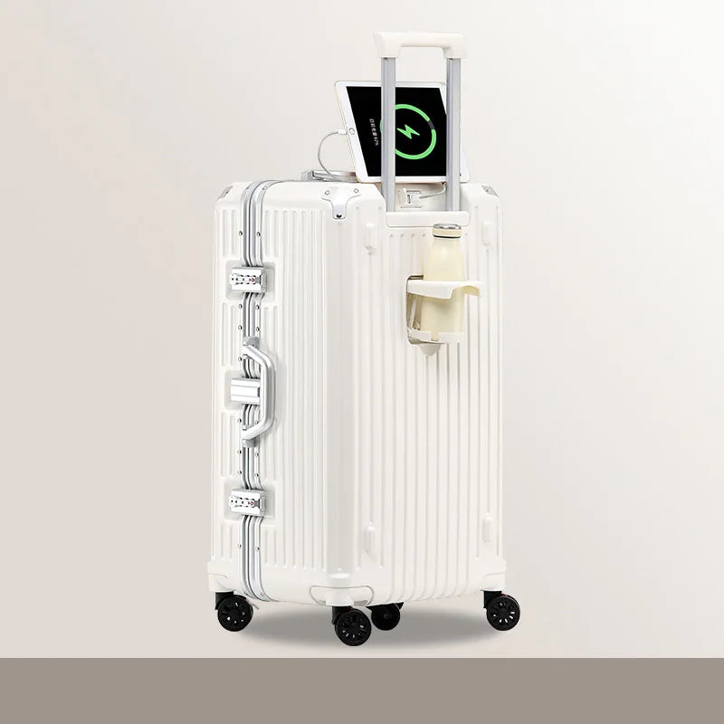 JMT-758090 Durable Water-Resistant Trolley Luggage with Cup Holder Hook