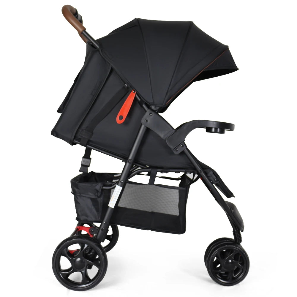 JMT-758218 Lightweight 3-Wheel Foldable Baby Stroller with Car Seat, 3-in-1 Jogger Pram Trolley