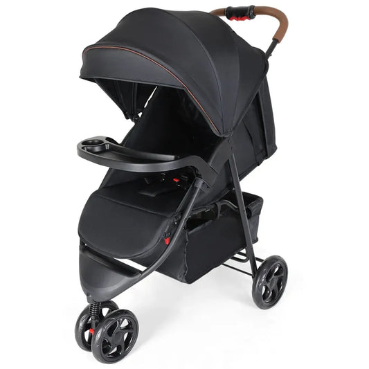 JMT-758218 Lightweight 3-Wheel Foldable Baby Stroller with Car Seat, 3-in-1 Jogger Pram Trolley