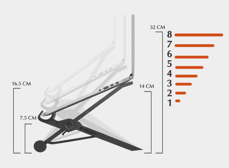 JMT-758218 Portable Laptop Stand with Adjustable Height for Ergonomic Comfort and Cervical Spine Protection