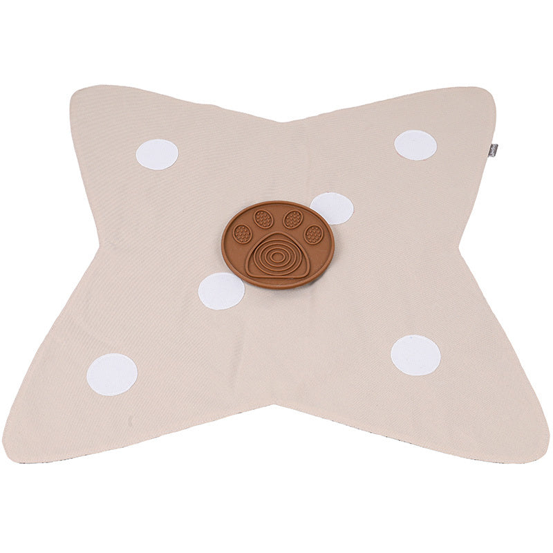 JMT-758346 Sniffing Training Pet Mats Set for Dogs - Multi-Size, Beige & Turquoise Felt Mats