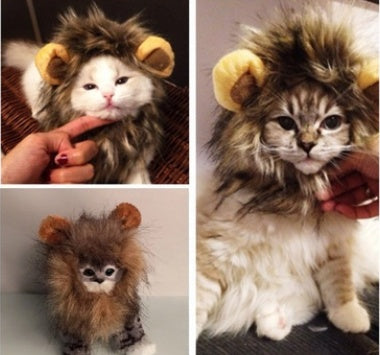 JMT-759178 Pet Lion Mane Costume Hat for Small Dogs and Cats - Fun Halloween and Festival Accessory
