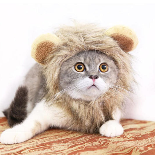JMT-759178 Pet Lion Mane Costume Hat for Small Dogs and Cats - Fun Halloween and Festival Accessory