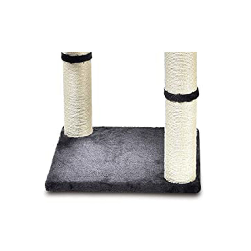 JMT-759370 Integrated Cat Climbing Frame with Sisal Pillar and Hammock – Plush Black Design