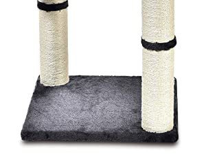 JMT-759370 Integrated Cat Climbing Frame with Sisal Pillar and Hammock – Plush Black Design
