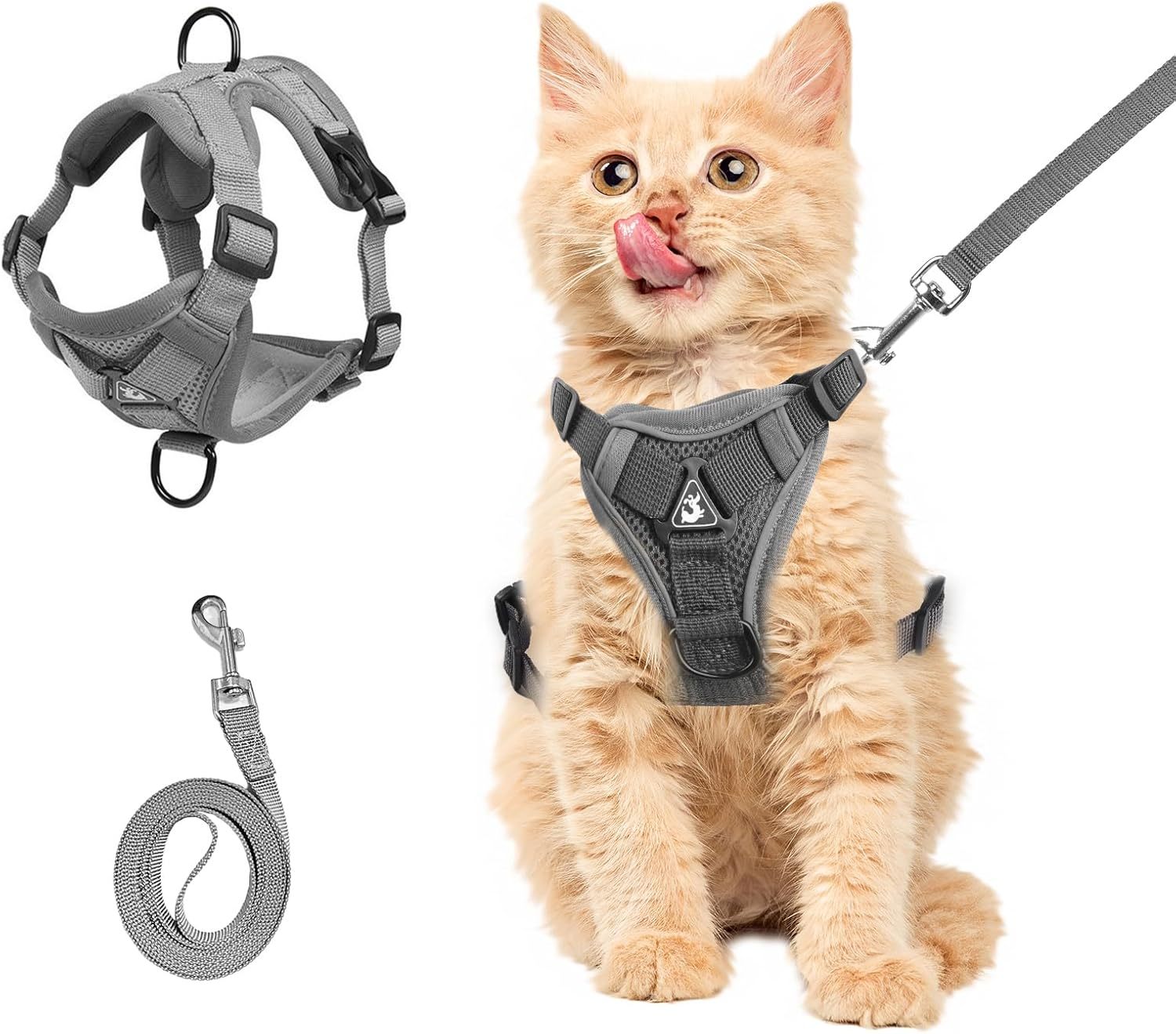 JMT-759690 Adjustable Soft Mesh Cat Harness and Leash Set for Safe Outdoor Adventures