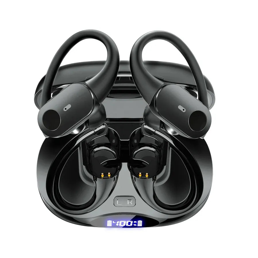 JMT-759690 Bluetooth 5.3 TWS Earbuds with Earhooks, 10 Hours Playtime, IPX7 Waterproof, Noise Reduction for Sports