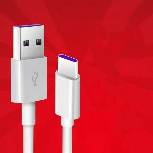 JMT-759690 Universal 5A Super Fast Charging Type-C Data Cable for Mobile Devices - 1 Meter, PVC Material, White