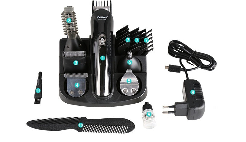 JMT-759754 Kemei KM-600 Wireless Hair Razor with Multiple Attachments and Accessories
