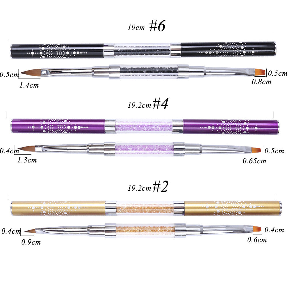 JMT-759818 Dual-Ended Nail Art Pen for Flower Designs with Diamond Inlay
