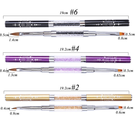 JMT-759818 Dual-Ended Nail Art Pen for Flower Designs with Diamond Inlay