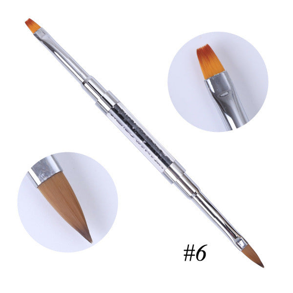 JMT-759818 Dual-Ended Nail Art Pen for Flower Designs with Diamond Inlay