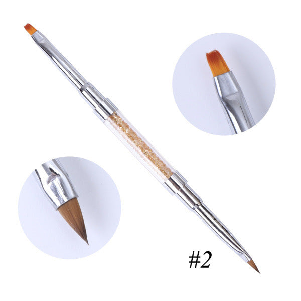 JMT-759818 Dual-Ended Nail Art Pen for Flower Designs with Diamond Inlay