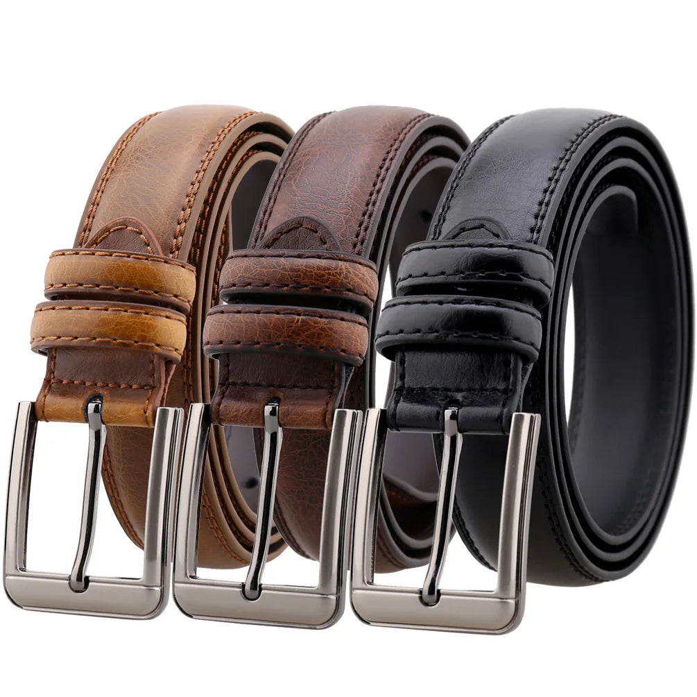 JMT-760266 Men's Pin Buckle Belt in Multiple Colours - Model ZK33-560, Width 3.3CM