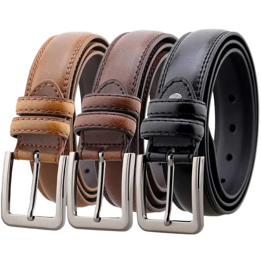 JMT-760266 Men's Pin Buckle Belt in Multiple Colours - Model ZK33-560, Width 3.3CM