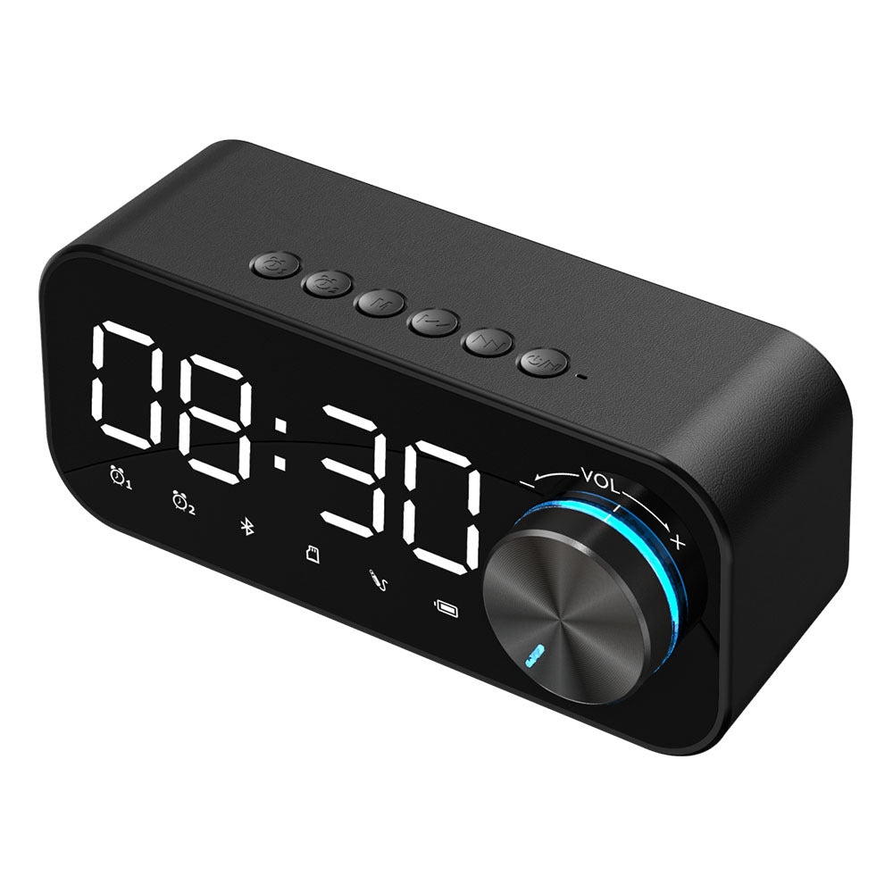 JMT-760842 Bluetooth Alarm Clock Speaker with Digital Display and Wireless Subwoofer - Compact Music Player and Table Clock for Home Decor